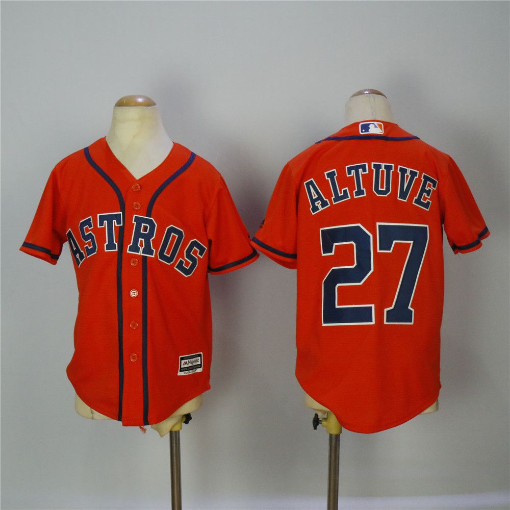 Youth Houston Astros #27 Altuve Orange MLB Jerseys